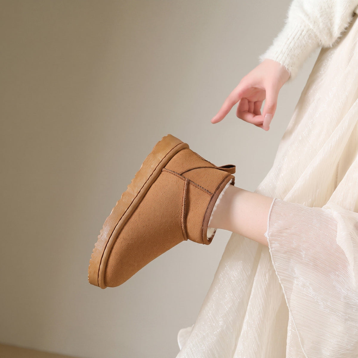 Emily - Women's Ankle Boots with Faux Fur Lining and Cushioned Sole - Boots - Brown - Davies & Cooper
