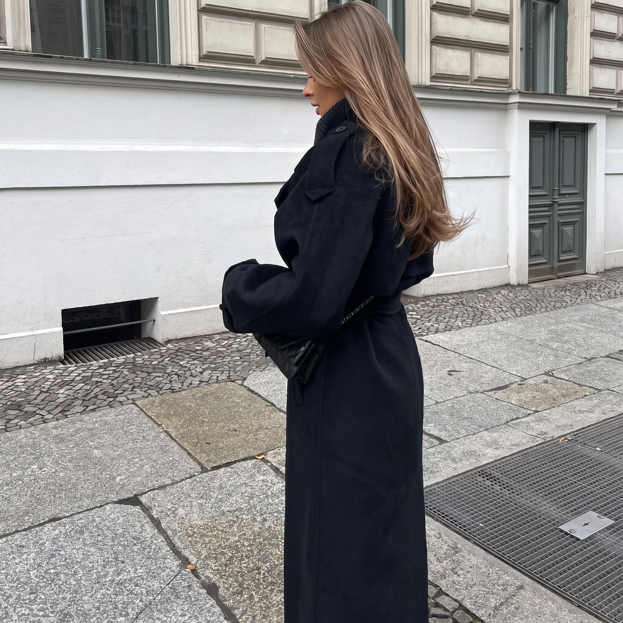 Sophie - Women's Oversized Longline Trench Coat with Belted Waist