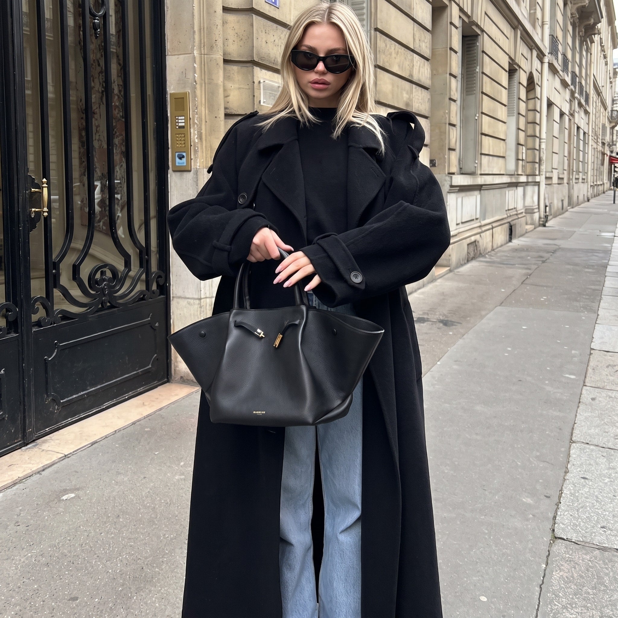 Sophie - Women's Oversized Longline Trench Coat with Belted Waist