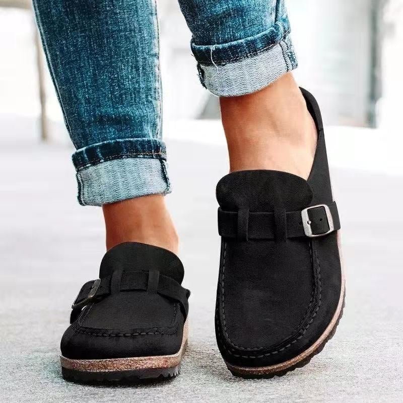 Alice - Women's Orthopaedic Slip-On Mules with Buckle Strap