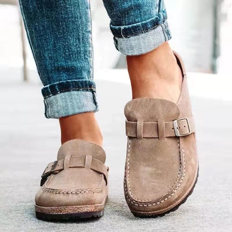 Alice - Women's Orthopaedic Slip-On Mules with Buckle Strap