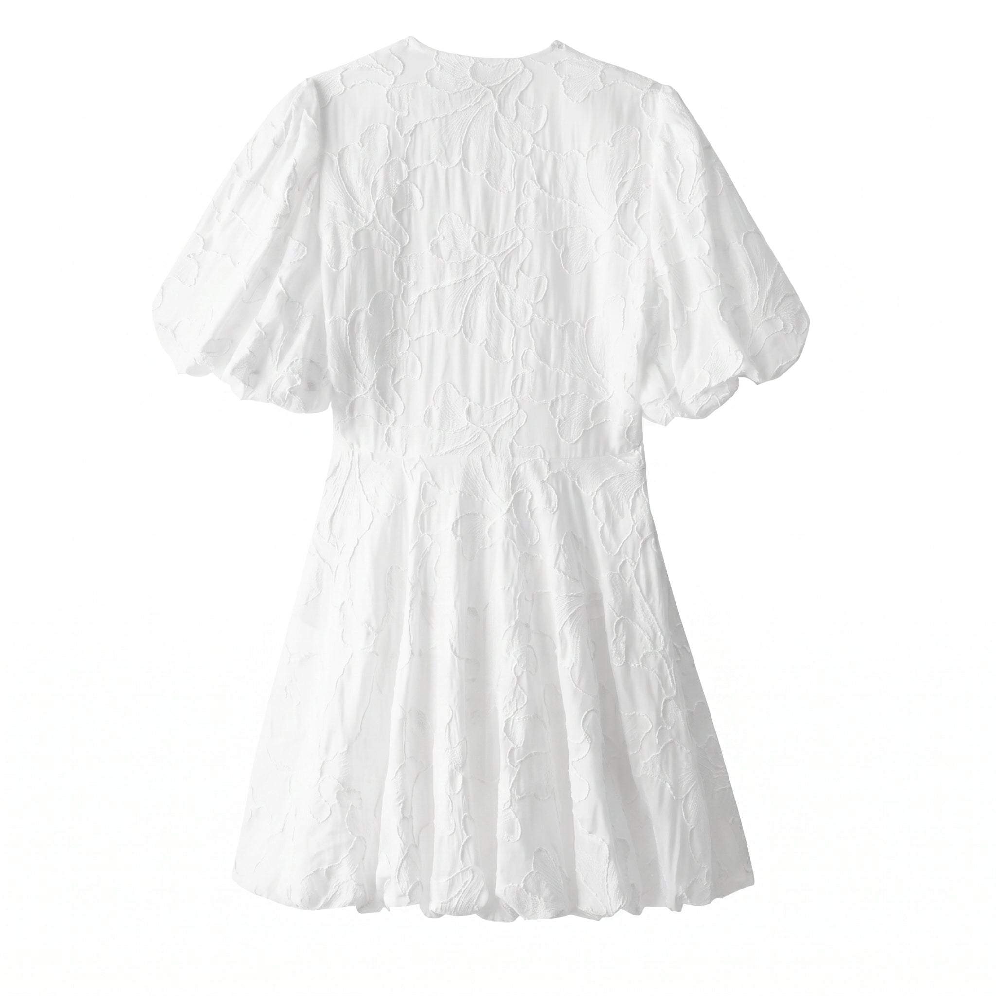 Freya - Women's Summer Floral Puff Sleeve Mini Dress - Mini Dress - White - Davies & Cooper
