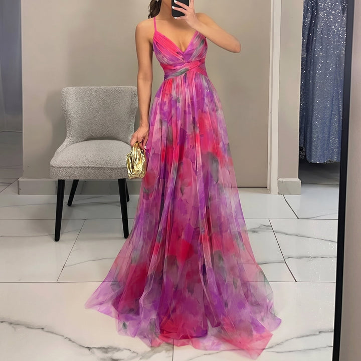 Georgia - Women's Wedding Guest Tulle Maxi Dress - Maxi Dresses - Pink - Davies & Cooper