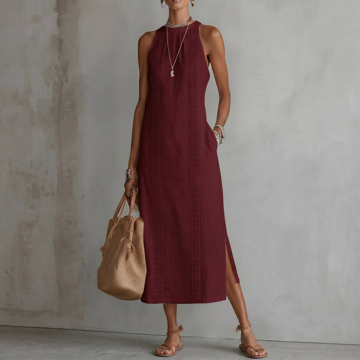 Grace - Women's Summer Halter Neck Maxi Dress - Maxi Dress - Red - Davies & Cooper