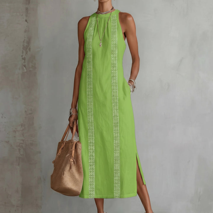 Grace - Women's Summer Halter Neck Maxi Dress - Maxi Dress - Green - Davies & Cooper