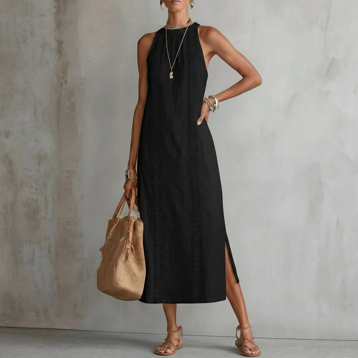 Grace - Women's Summer Halter Neck Maxi Dress - Maxi Dress - Black - Davies & Cooper
