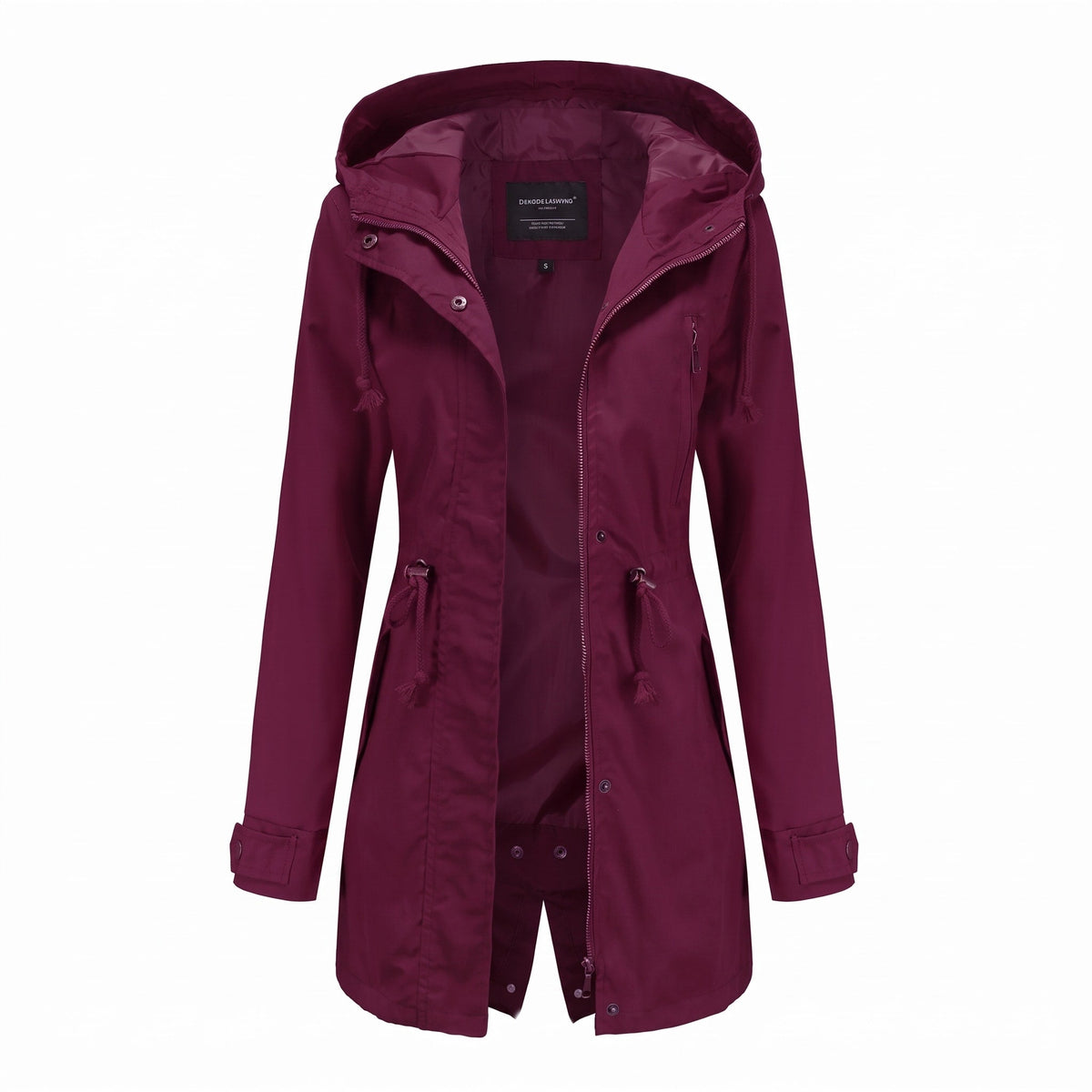 Grace - Women's Transitional Hooded Longline Jacket with Zip Closure - Rain Coat - Grey - Davies & Cooper