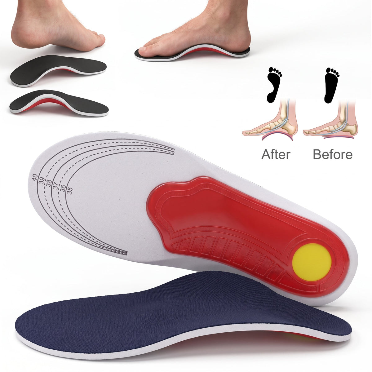 Harriet - Unisex Orthopaedic Support Insoles with Cushioned Heel Cup - Insoles - White - Davies & Cooper