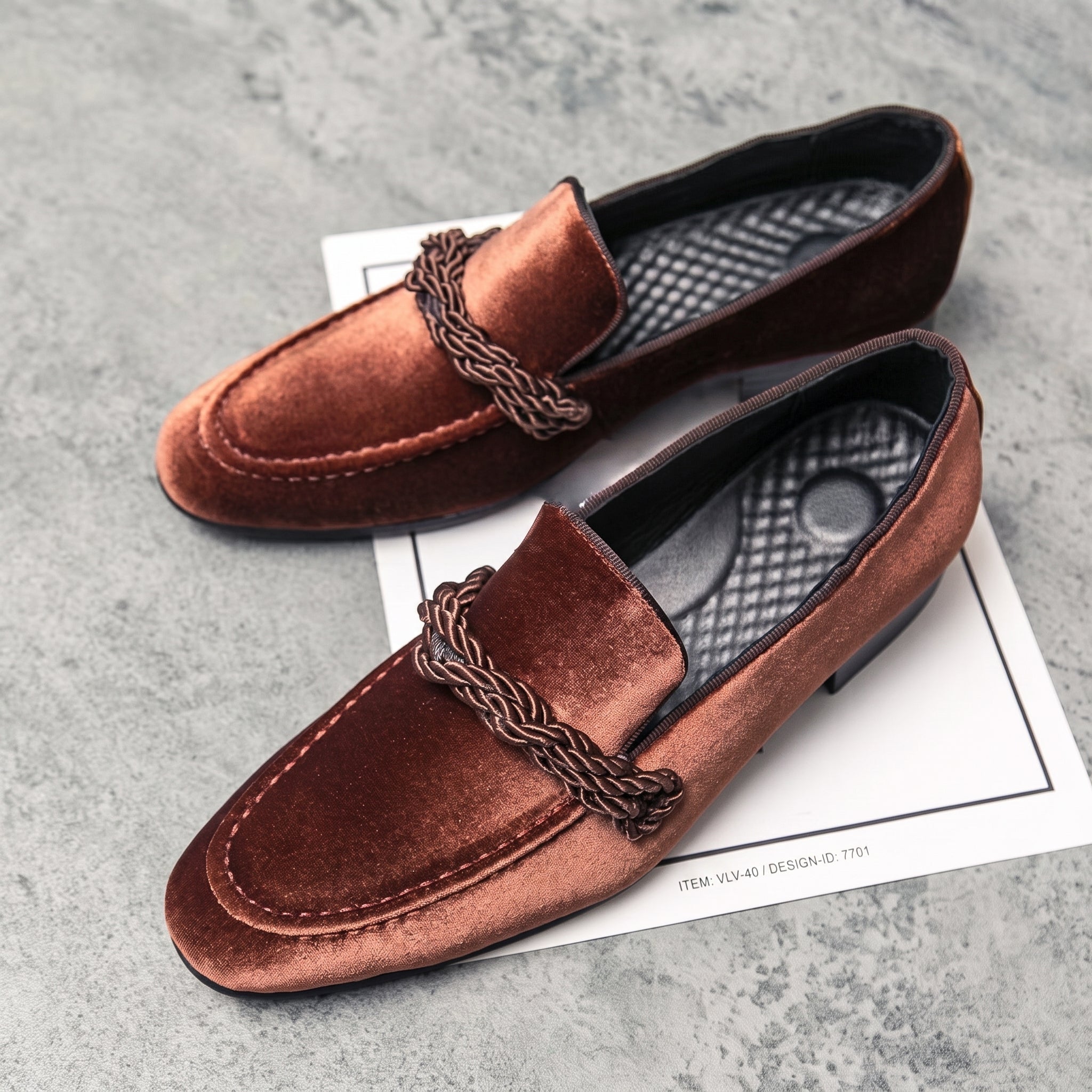 Harrison - Men's Smart Casual Loafers with Gold Rope Detail - Loafers - Brown - Davies & Cooper