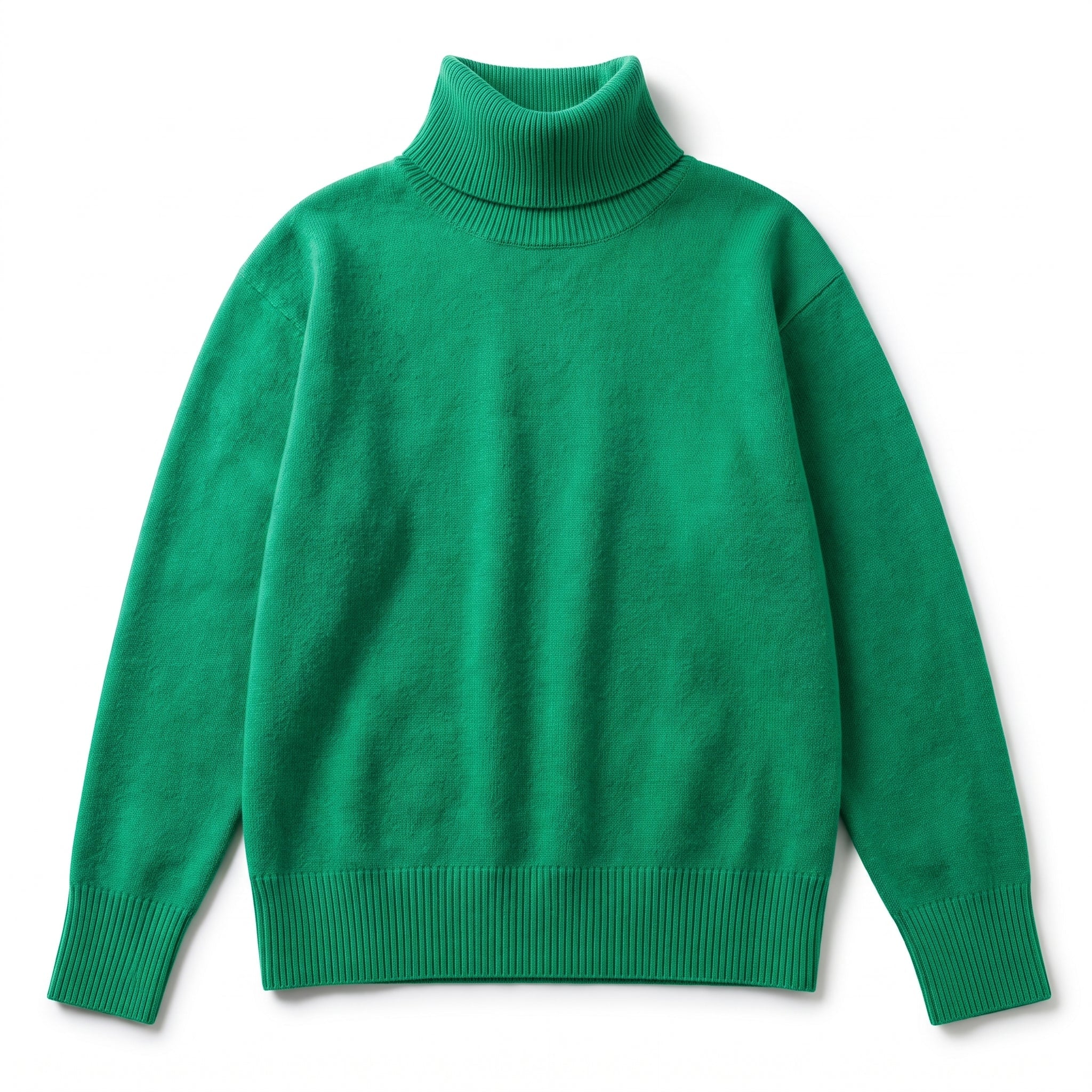 Isabella - Women's Oversized High-Neck Jumper with Ribbed Cuffs - Sweaters - Green - Davies & Cooper