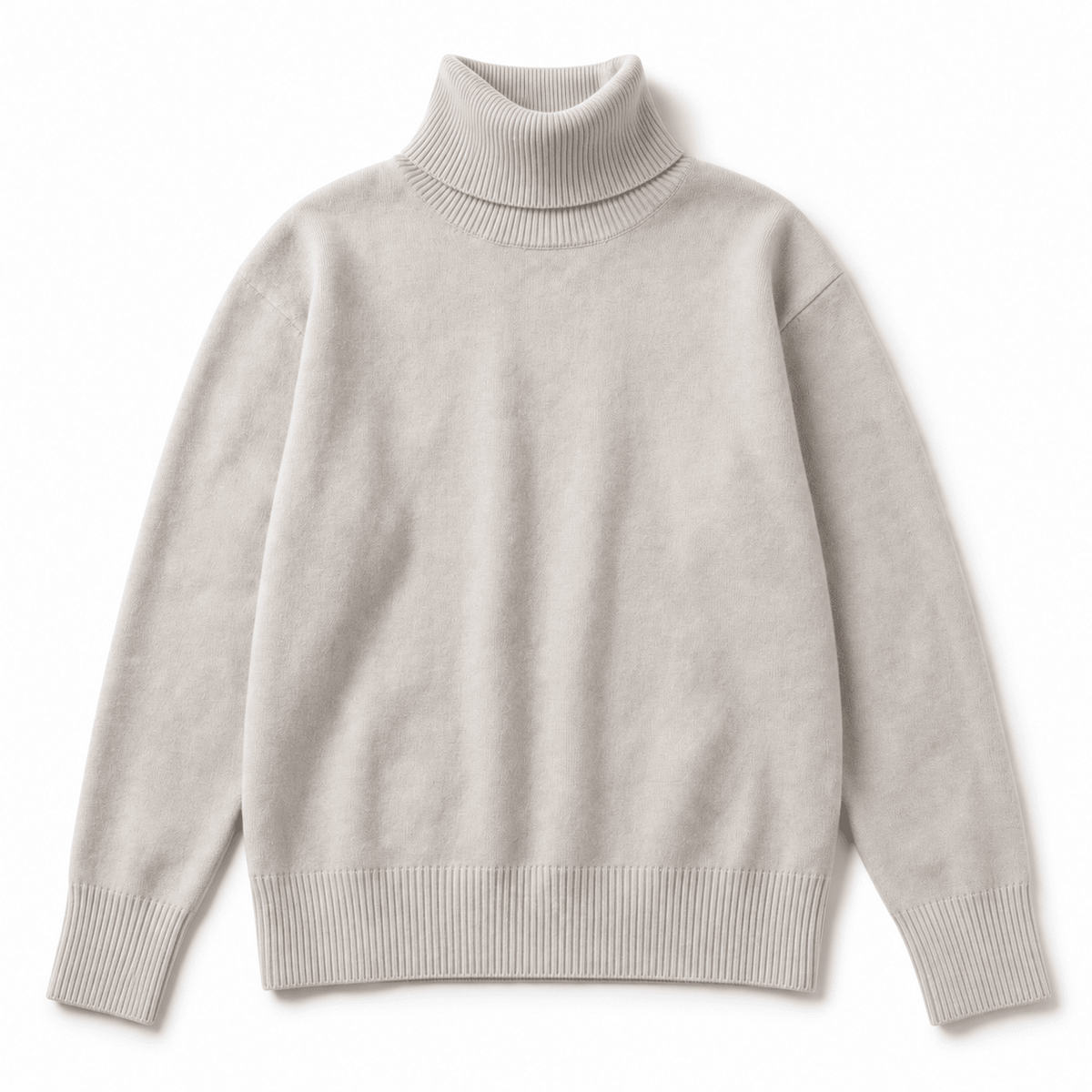 Isabella - Women's Oversized High-Neck Jumper with Ribbed Cuffs - Sweaters - Off-white - Davies & Cooper