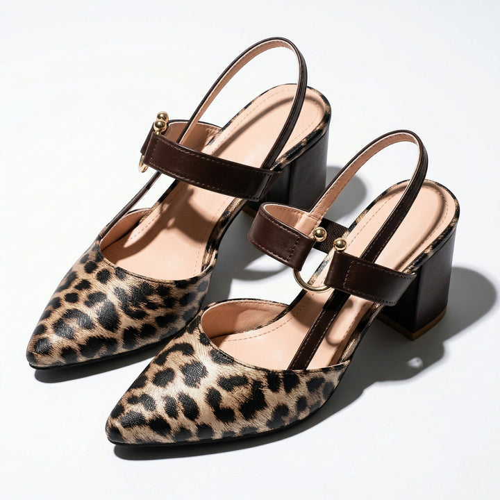Isabella - Women's Pointed Toe Block Heels - Heels - Beige - Davies & Cooper