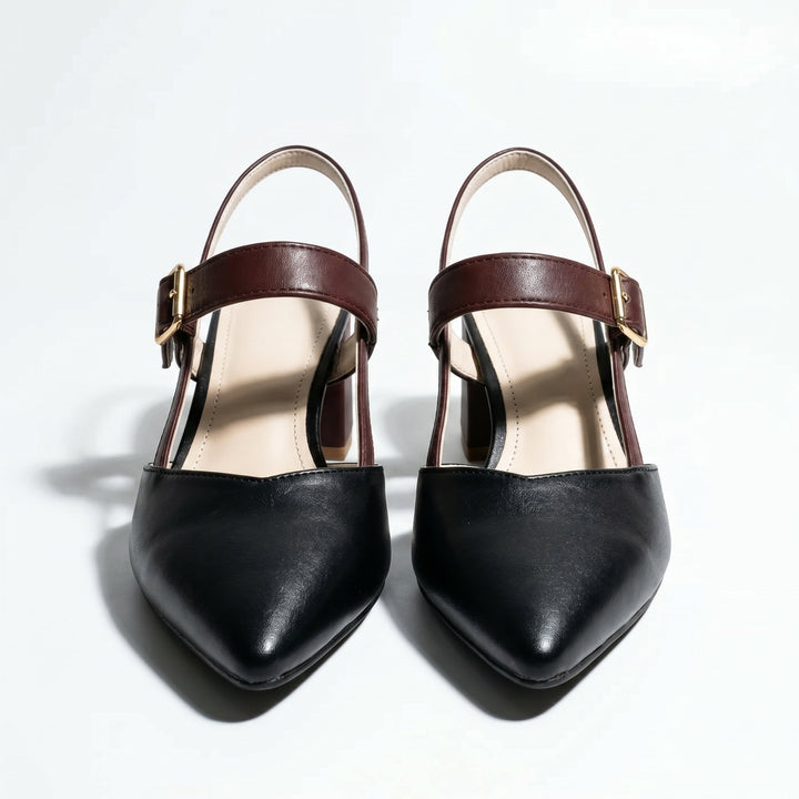 Isabella - Women's Pointed Toe Block Heels - Heels - Black - Davies & Cooper