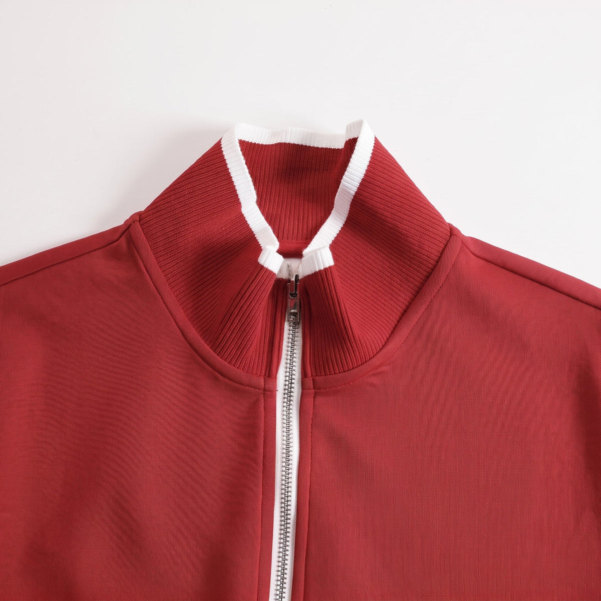 Isla - Women's Half-Zip Striped Wide-Leg Tracksuit Set - Loungewear Sets - Red - Davies & Cooper