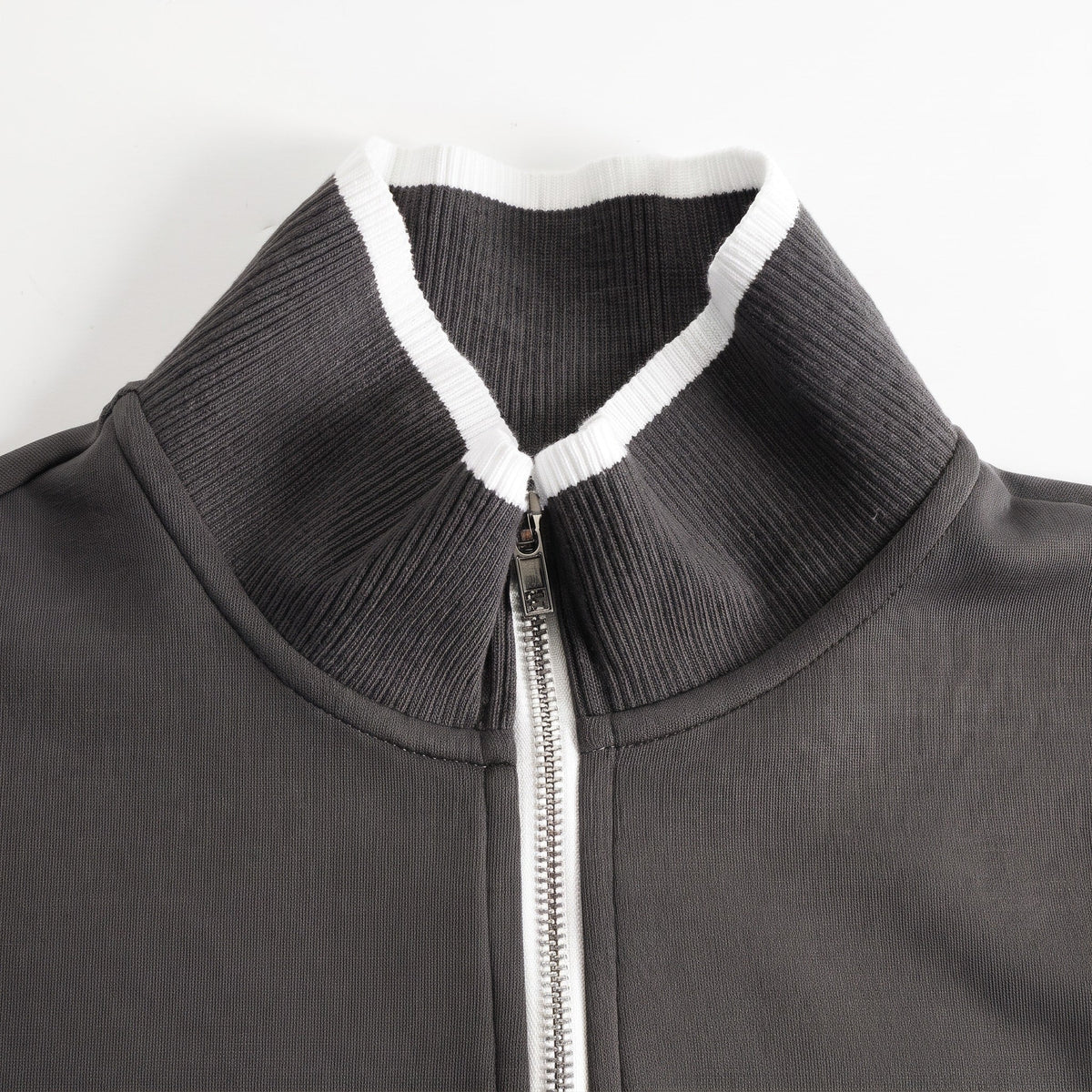 Isla - Women's Half-Zip Striped Wide-Leg Tracksuit Set - Loungewear Sets - Dark Grey - Davies & Cooper