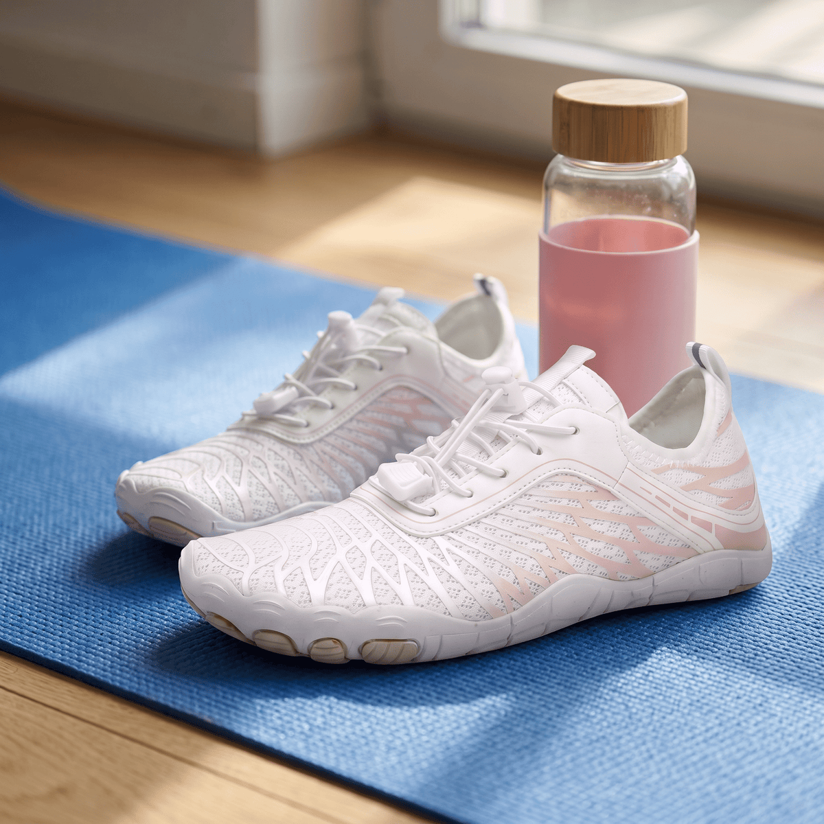 Isla - Women's Minimalist Lace-Up Barefoot Trainers with Flexible Sole - Sneakers - White - Davies & Cooper