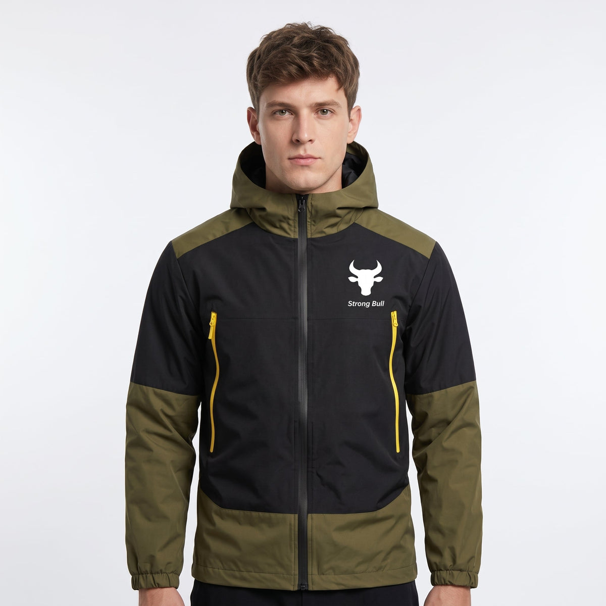 Jack - Men's Hooded Jacket with Colour Block Design and Contrast Zip Pockets - Sport Jackets - Green - Davies & Cooper