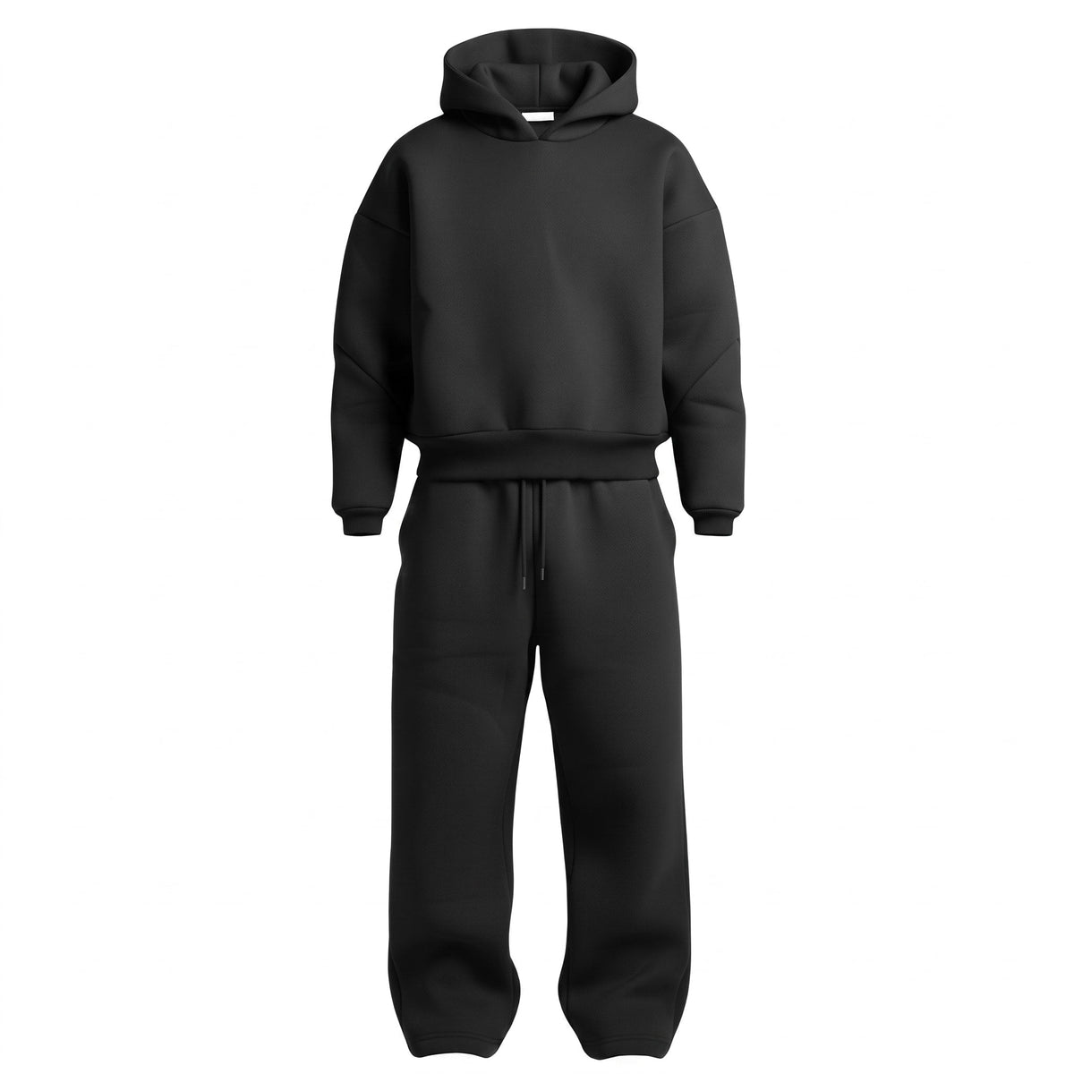 Jack - Men's Oversized Hooded Tracksuit Set with Drawstring Waist - Outfit Sets - Black - Davies & Cooper