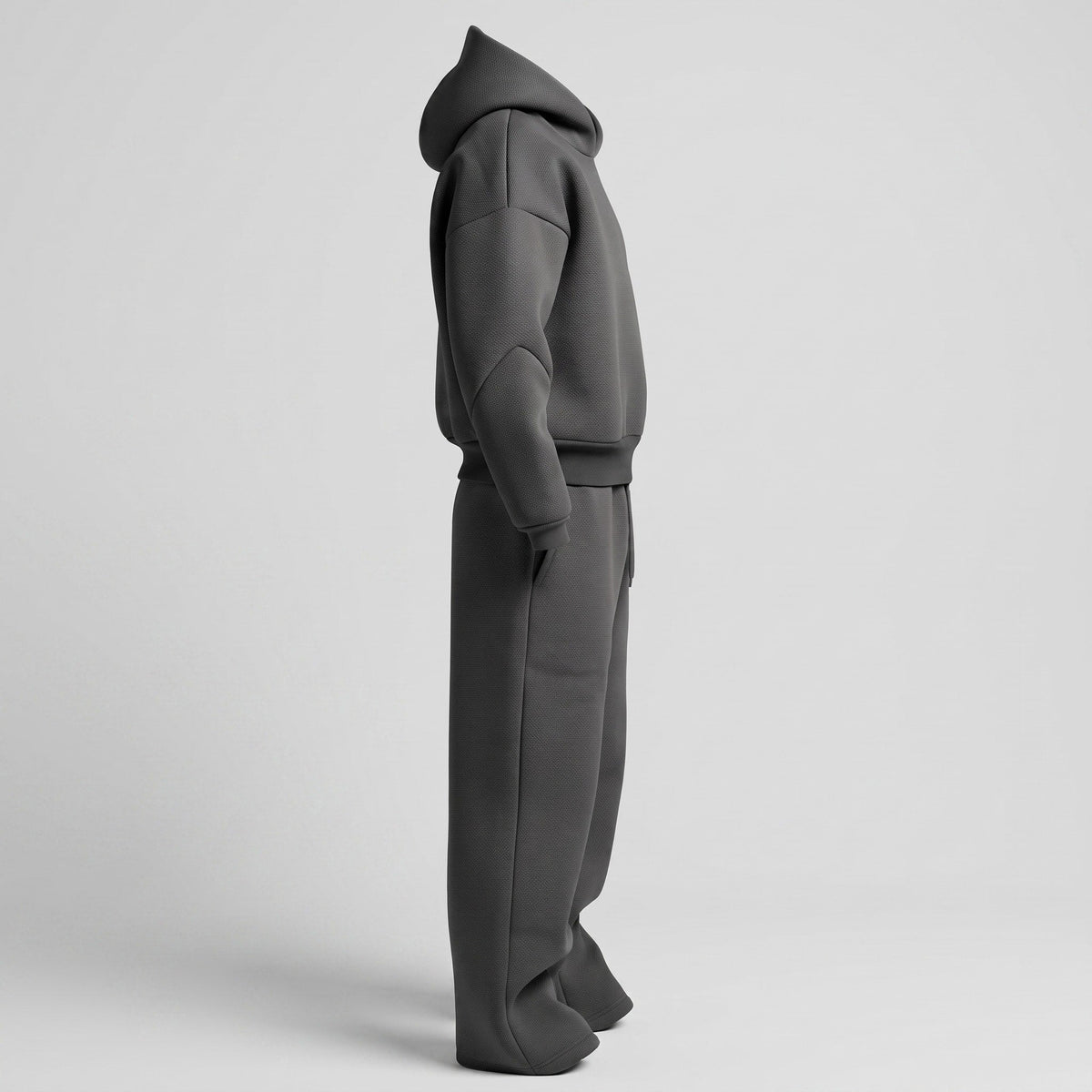 Jack - Men's Oversized Hooded Tracksuit Set with Drawstring Waist - Outfit Sets - Dark Grey - Davies & Cooper
