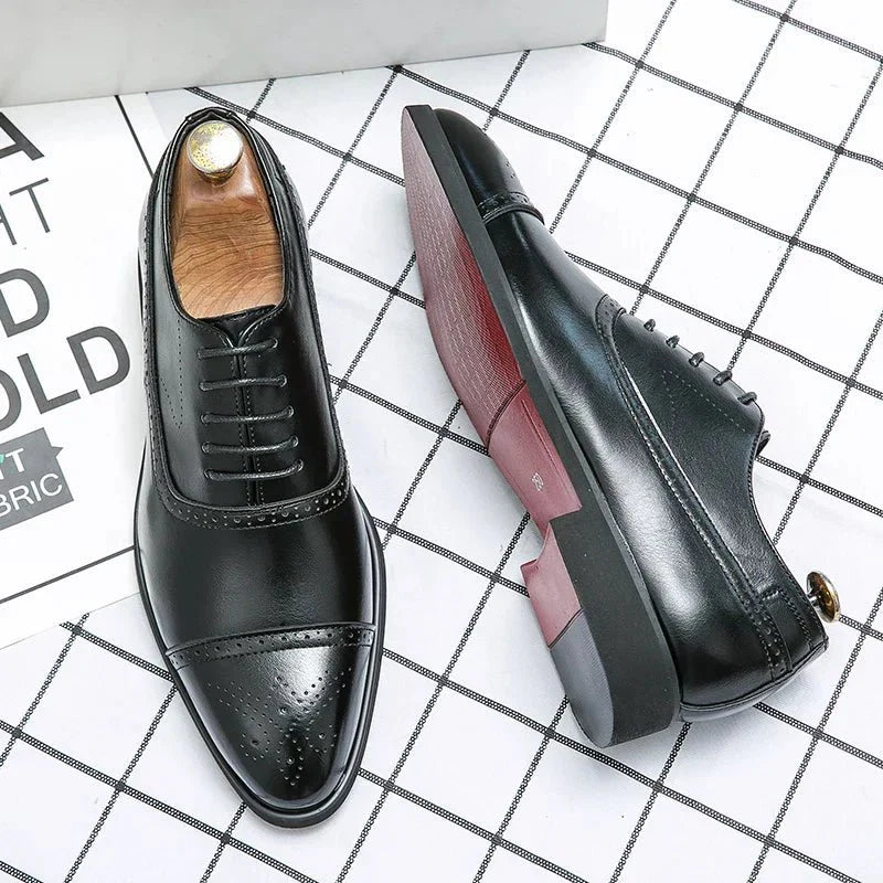James - Men's Formal Brogue Cap Toe Oxford Shoes