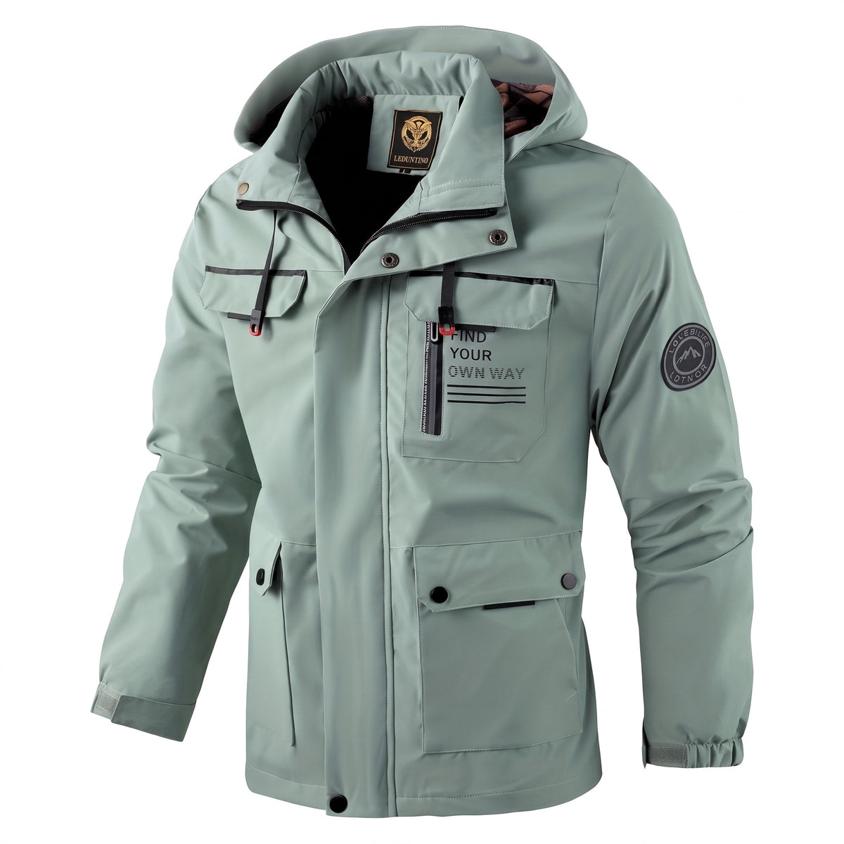 James - Men's Hooded Jacket with Multiple Pockets - Coats & Jackets - Light Green - Davies & Cooper