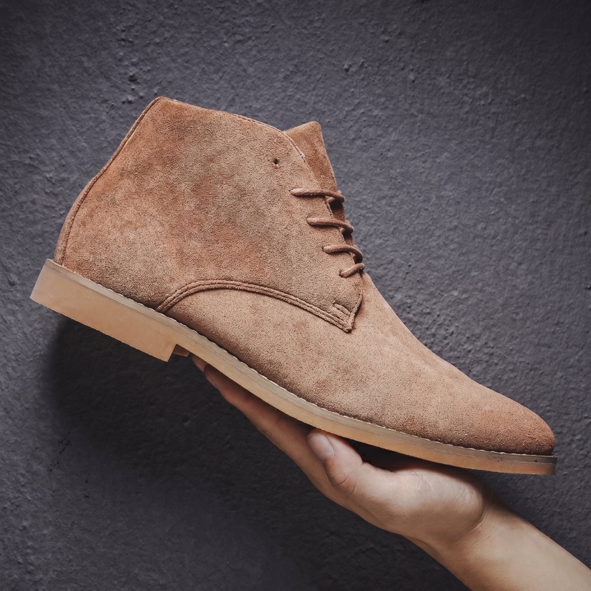 James - Men's Lace-Up Chukka Boots with Stitched Toe - Boots - Brown - Davies & Cooper