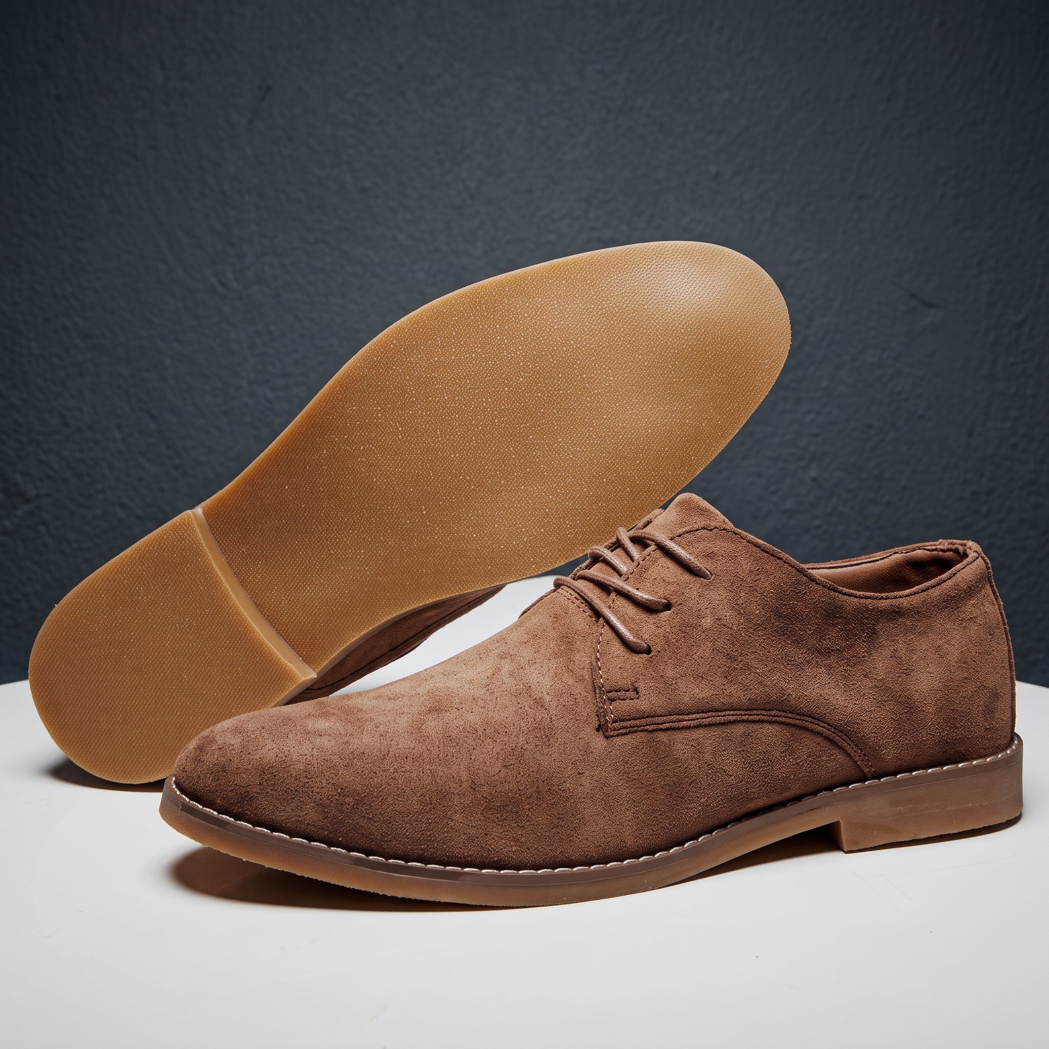James - Men's Lace-Up Derby Shoes with Round Toe - Flats - Brown - Davies & Cooper