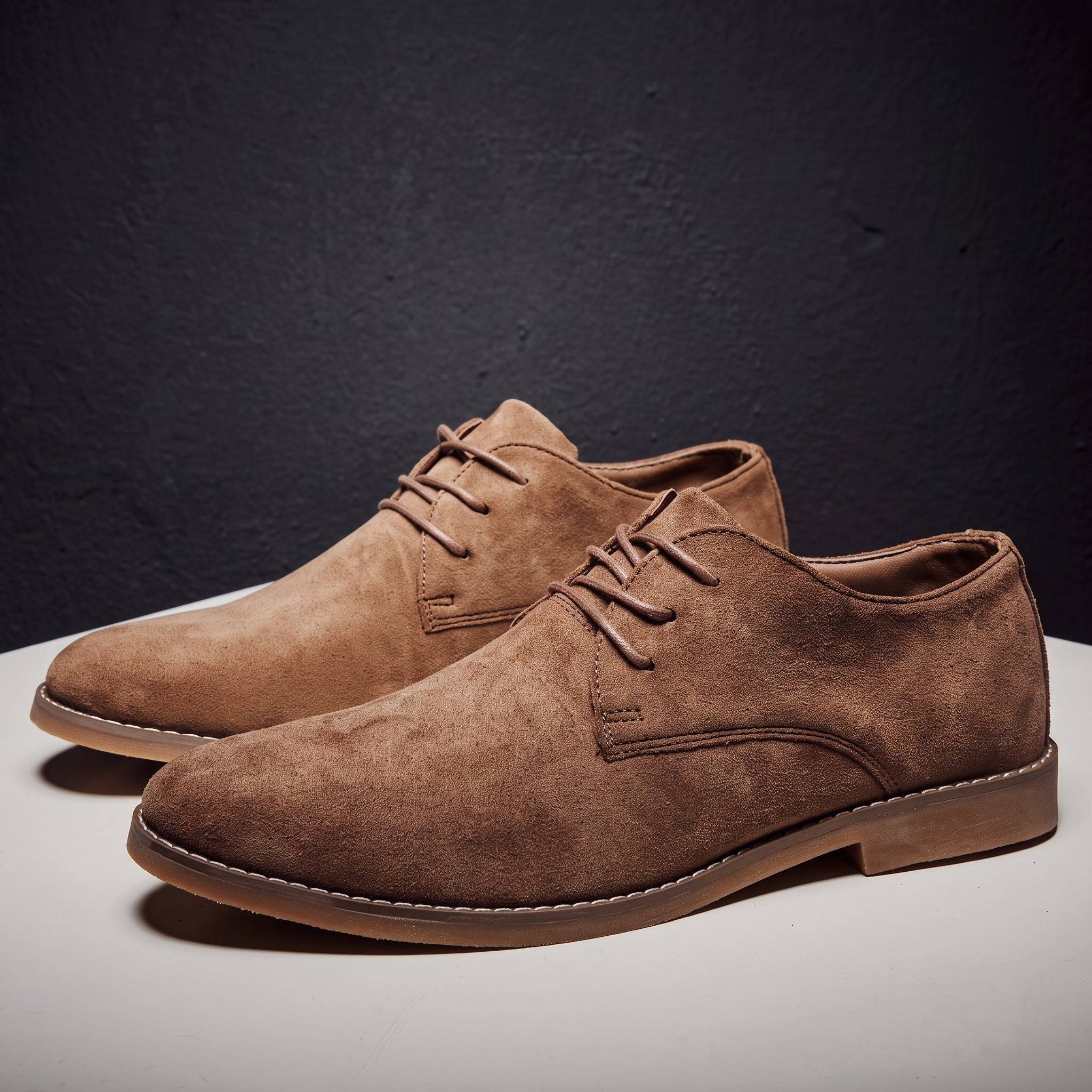 James - Men's Lace-Up Derby Shoes with Round Toe - Flats - Brown - Davies & Cooper