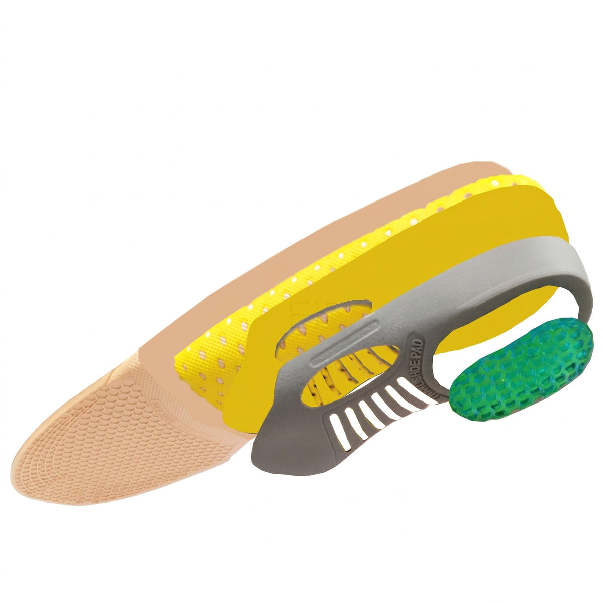 James - Men's Orthopaedic Arch Support Gel Insoles with Shock-Absorbing Heel Cup - Arch Support - Yellow - Davies & Cooper