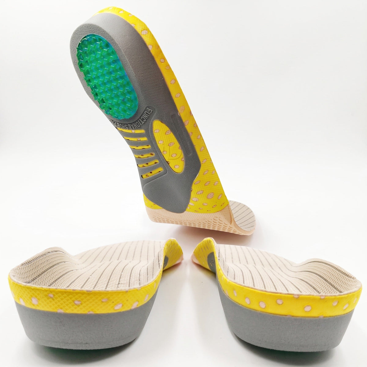 James - Men's Orthopaedic Arch Support Gel Insoles with Shock-Absorbing Heel Cup - Arch Support - Yellow - Davies & Cooper