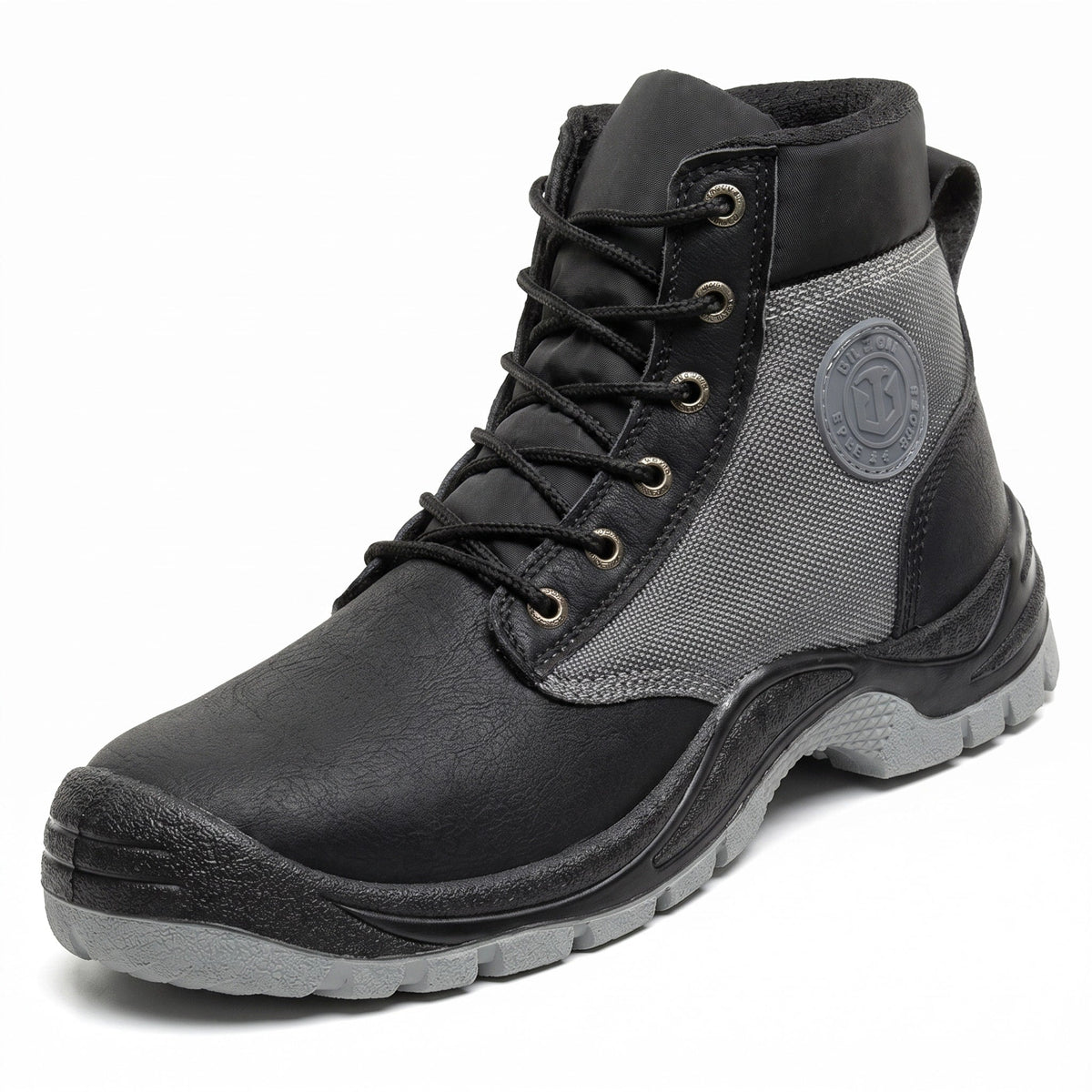 James - Men's Orthopaedic Lace-Up Ankle Boots with Steel Toe Protection - Safety Boots - Black - Davies & Cooper