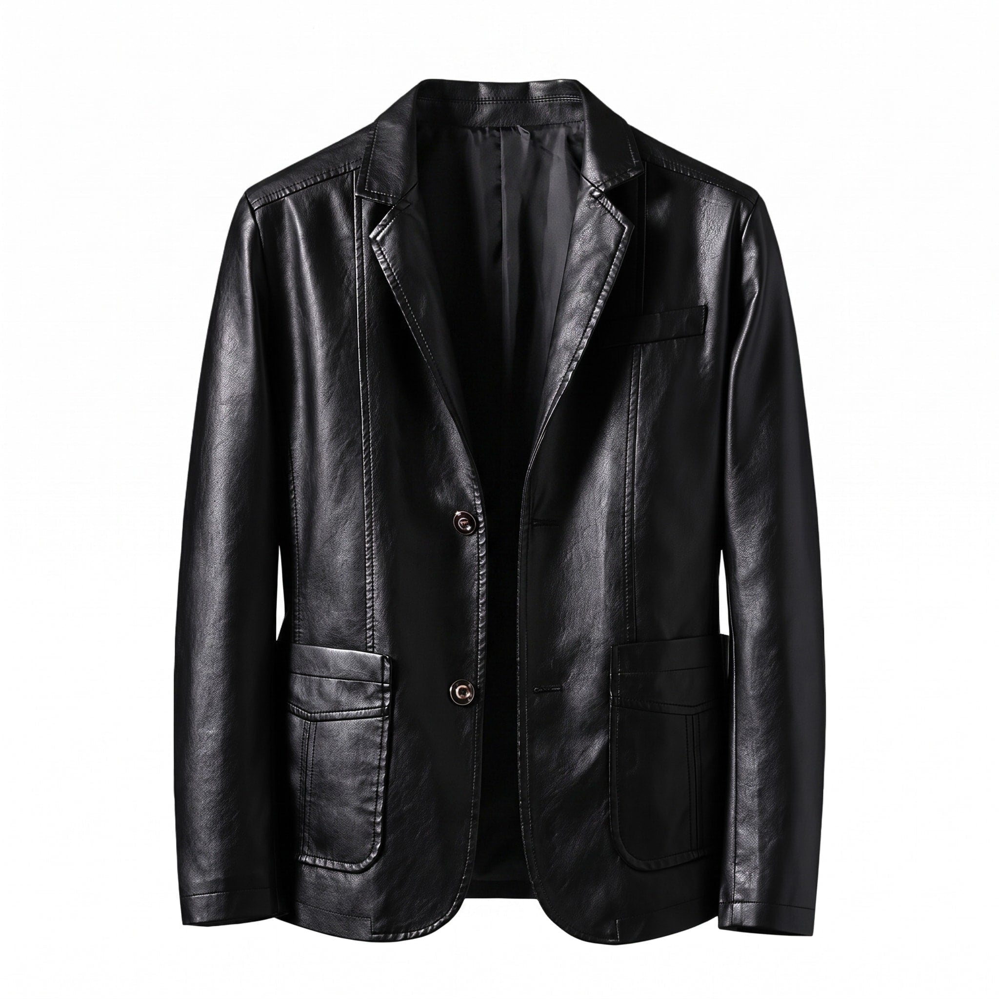 James - Men's Tailored Blazer Jacket with Two-Button Closure - Blazers - Black - Davies & Cooper