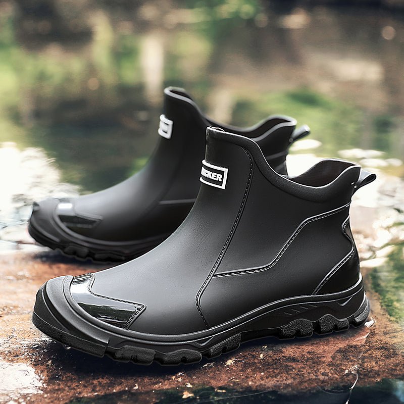 James - Men's Waterproof Slip-On Ankle Boots with Non-Slip Sole - Boots - Black - Davies & Cooper
