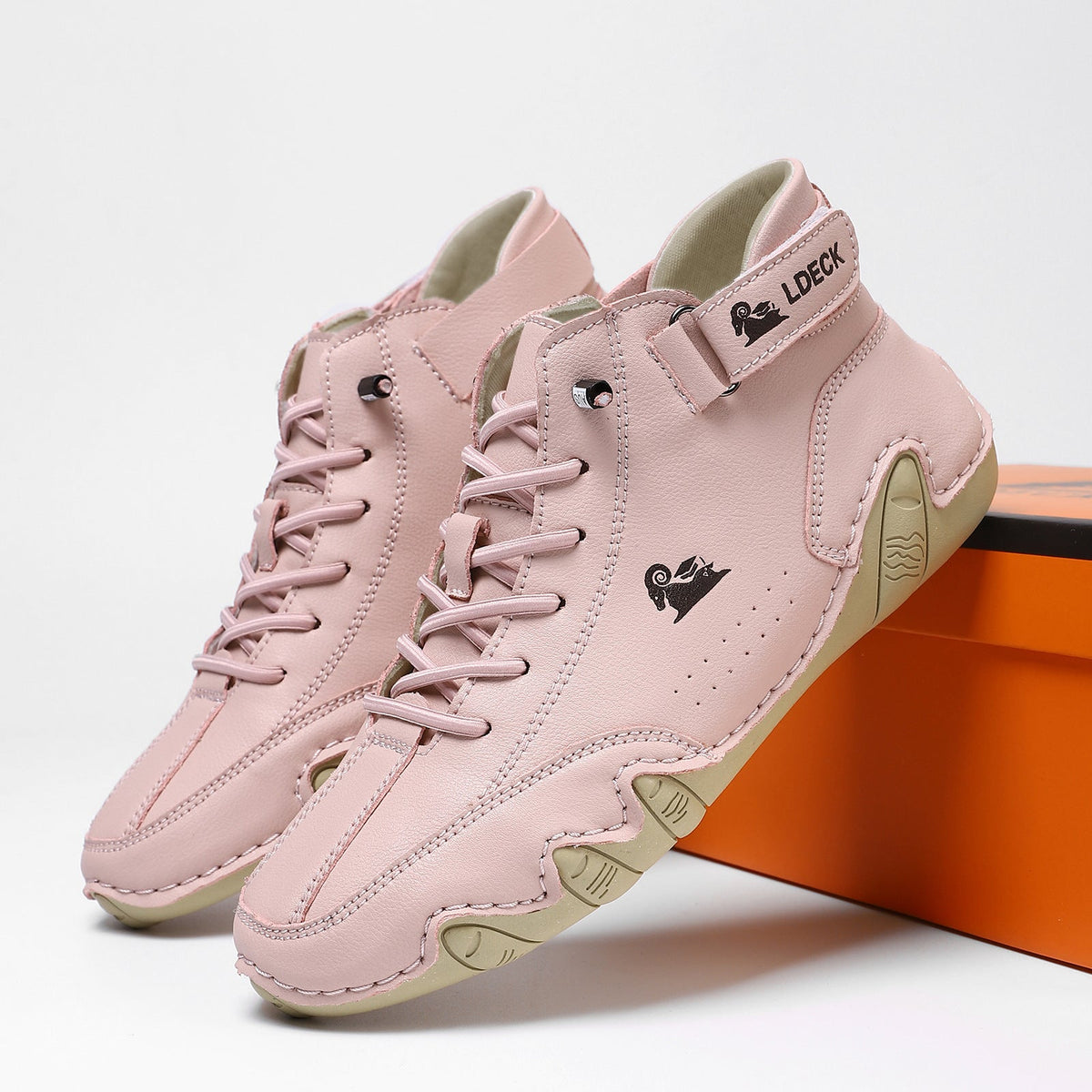Jasper - Men's Lace-Up Ankle Boots with Chunky Rubber Sole - Boots - Pink - Davies & Cooper