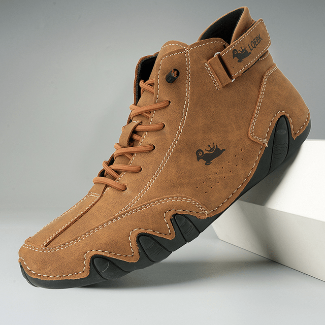 Jasper - Men's Lace-Up Ankle Boots with Chunky Rubber Sole - Boots - Brown - Davies & Cooper