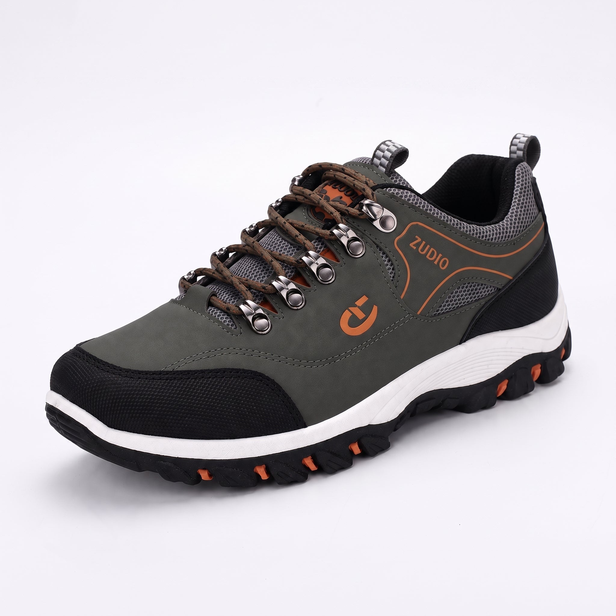 John - Men's Orthopaedic Lace-Up Hiking Shoes - Sneakers - Green - Davies & Cooper