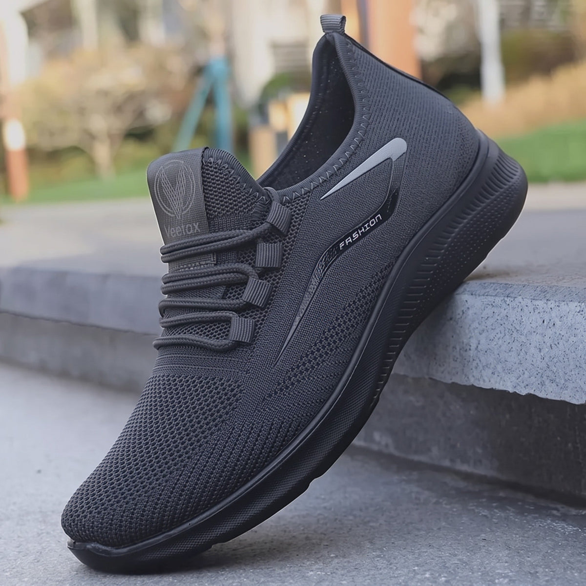 Jonas - Men's Breathable Lightweight Lace-Up Orthopaedic Trainers - Sneakers - Grey - Davies & Cooper