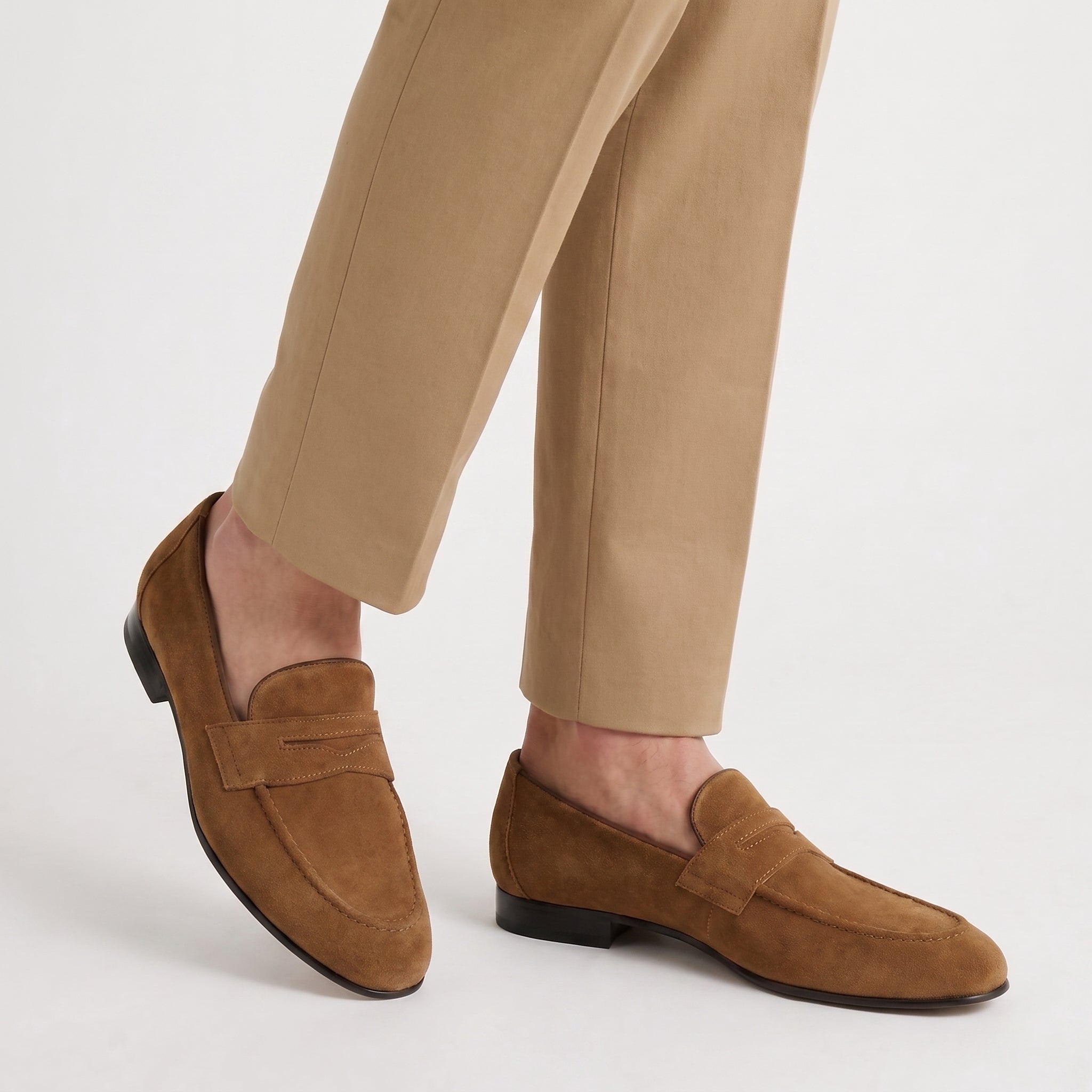 Jonas – Men's Classic Penny Round Toe Loafers - Shoes - Light Brown - Davies & Cooper