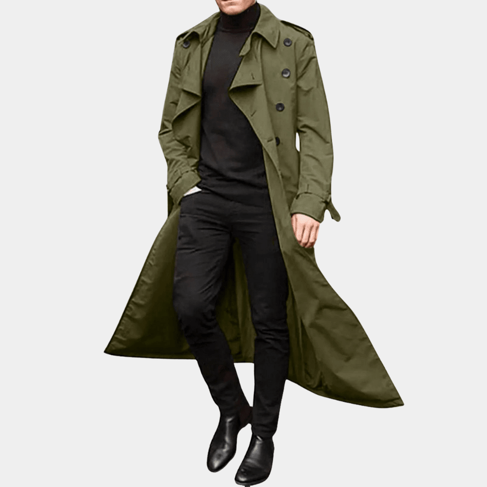 Jonas - Trench Coat for business outfit - Trench Coats - Green - Davies & Cooper