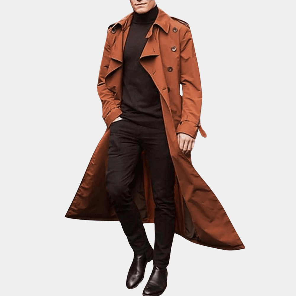Jonas - Trench Coat for business outfit - Trench Coats - Orange - Davies & Cooper