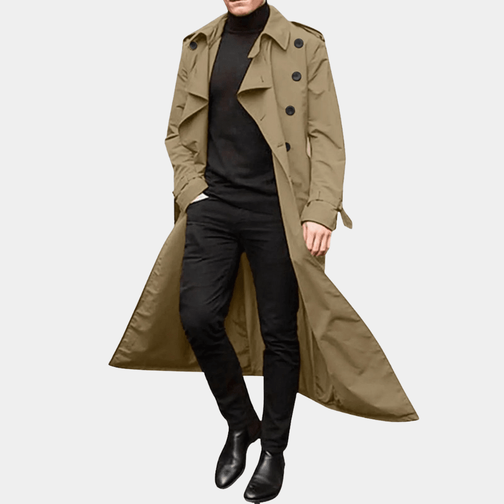 Jonas - Trench Coat for business outfit - Trench Coats - Khaki - Davies & Cooper