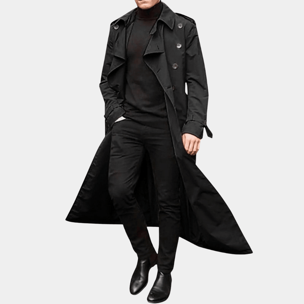 Jonas - Trench Coat for business outfit - Trench Coats - Black - Davies & Cooper