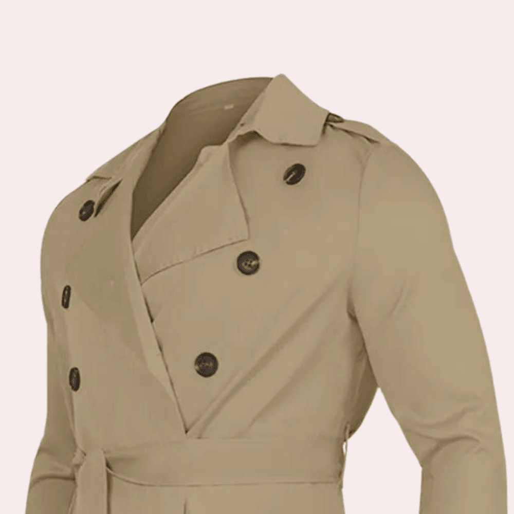 Jonas - Trench Coat for business outfit - Trench Coats - Khaki - Davies & Cooper