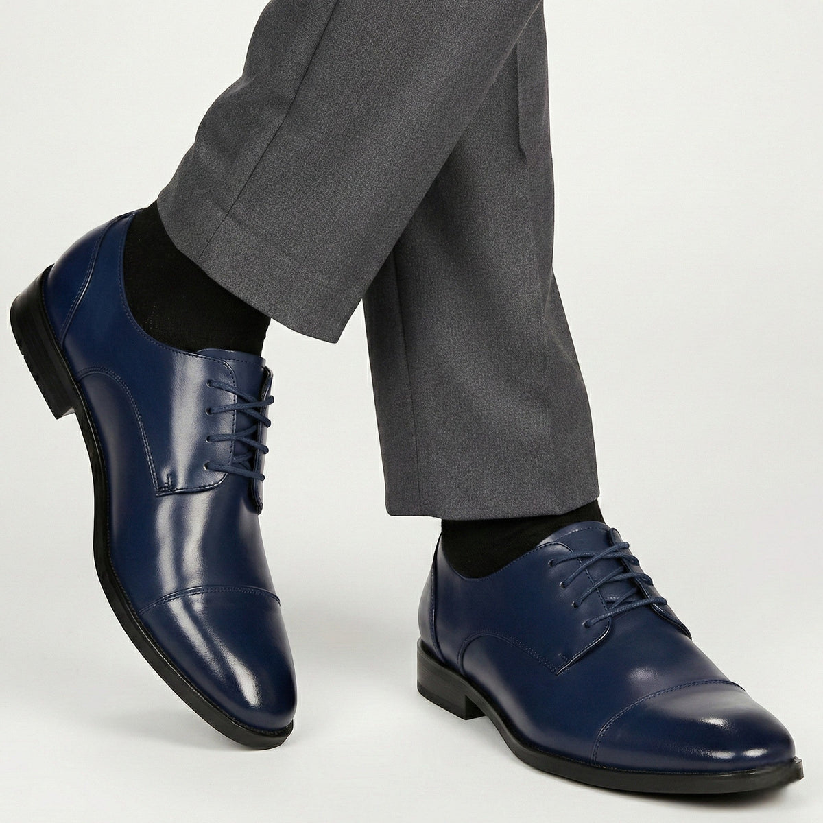 Joseph - Men's Oxford Shoes with Cushioned Comfort - Shoes - Blue - Davies & Cooper
