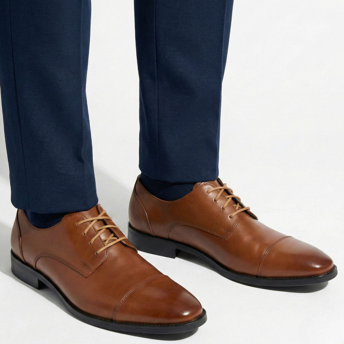 Joseph - Men's Oxford Shoes with Cushioned Comfort - Shoes - Brown - Davies & Cooper