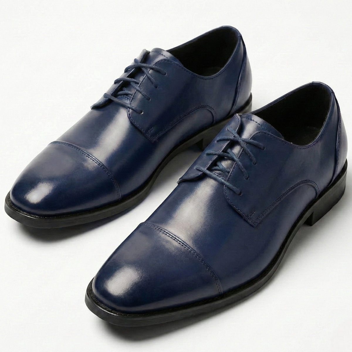 Joseph - Men's Oxford Shoes with Cushioned Comfort - Shoes - Blue - Davies & Cooper