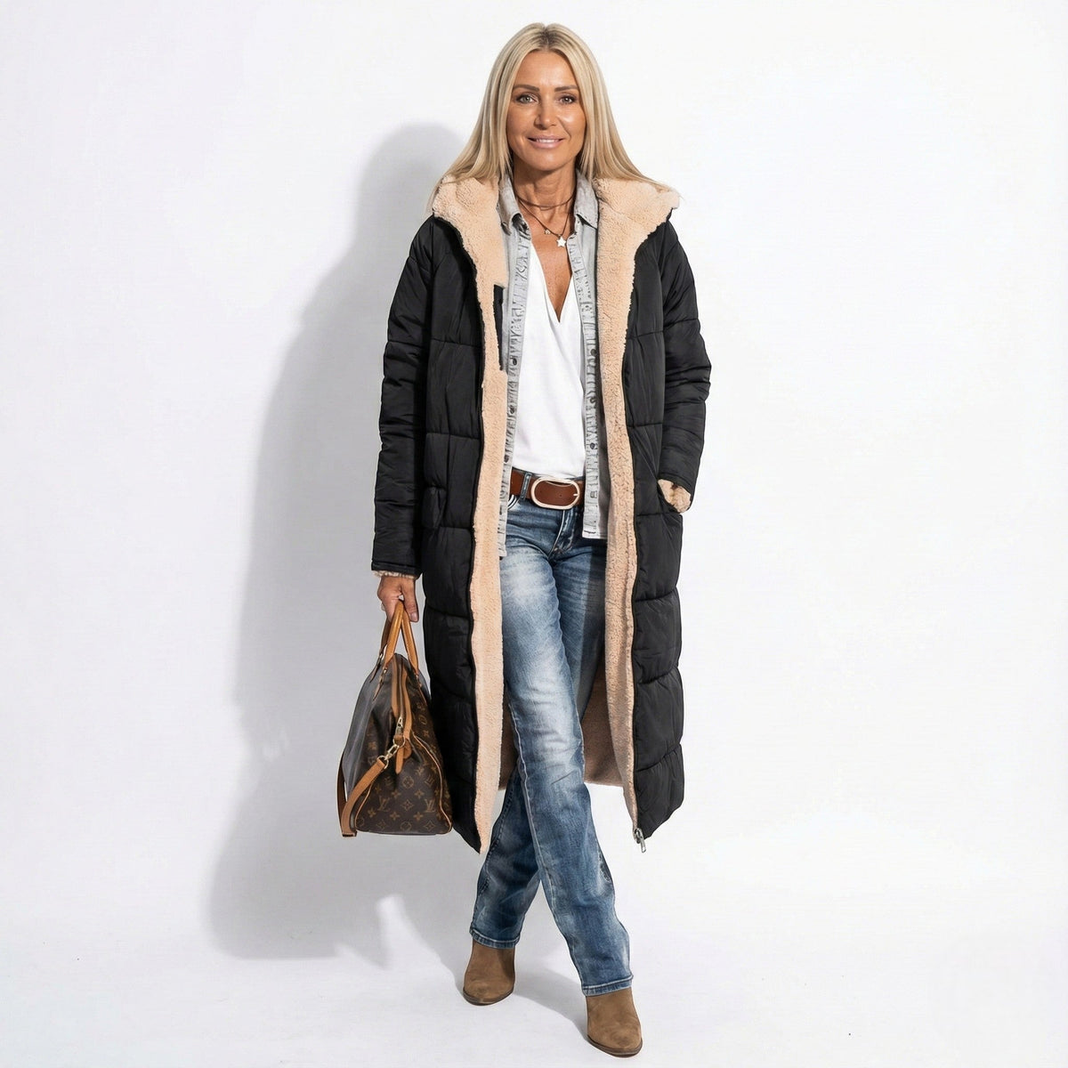 Kaela – Women's Quilted Coat for Cold Weather - Winter coat - Black - Davies & Cooper
