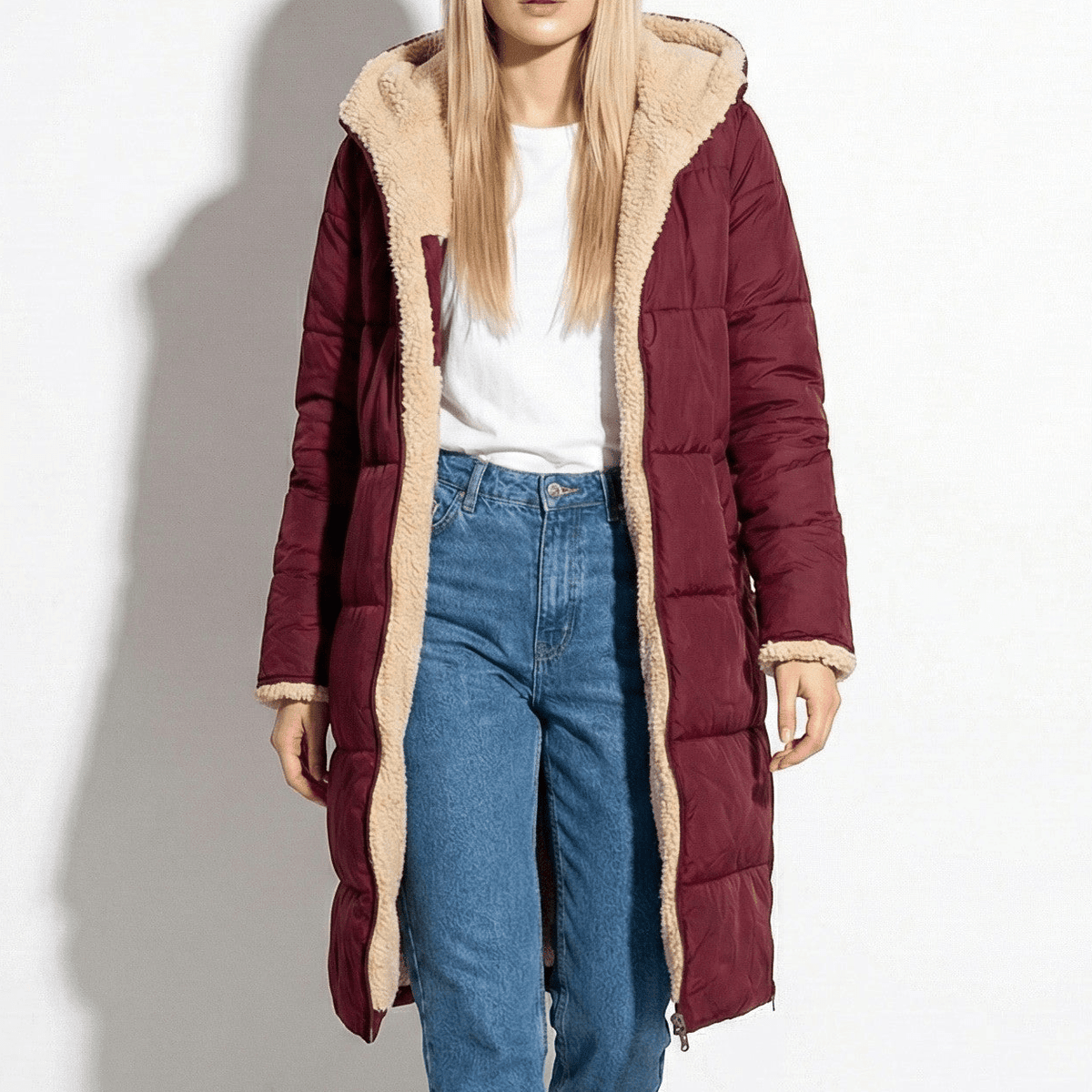 Kaela – Women's Quilted Coat for Cold Weather - Winter coat - Red - Davies & Cooper