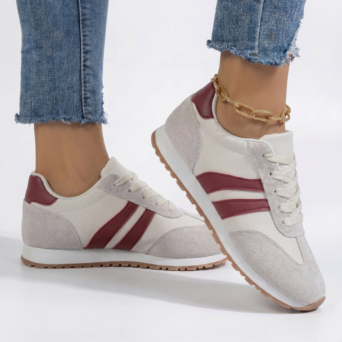Lily – Women's Comfortable Orthopaedic Trainers - Sneakers - Red - Davies & Cooper