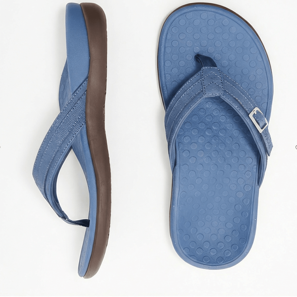 Liselotte - Women's Summer Orthopaedic Toe Post Sandals - Sandals - Dark Blue - Davies & Cooper